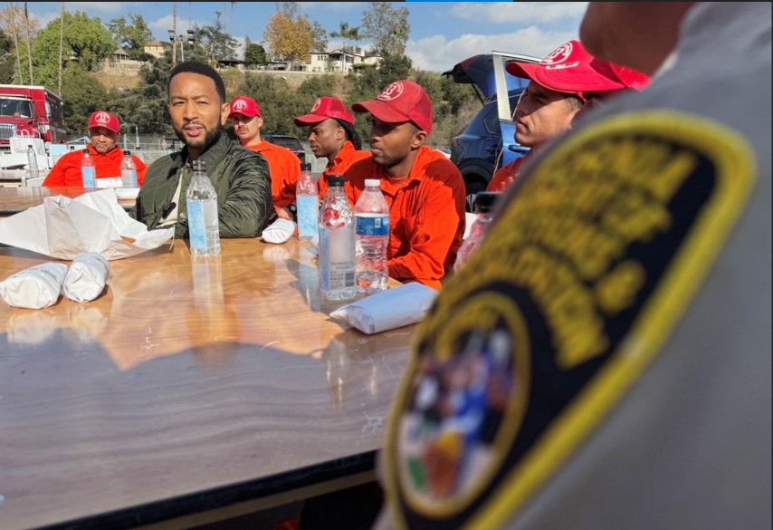 John Legend Performs For Incarcerated Los Angeles Firefighters During Ongoing Wildfires